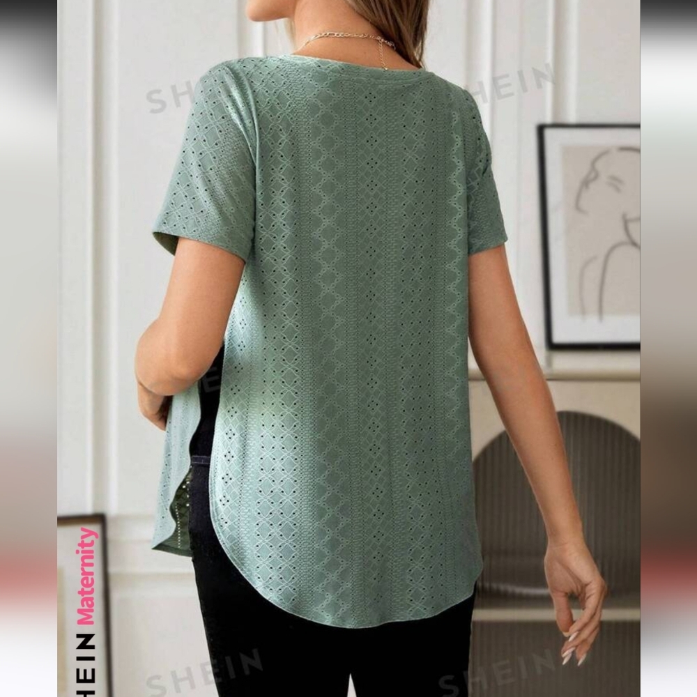 SHEIN Women's L Eyelet Maternity Top NEW - Picture 2 of 15